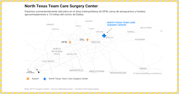 Estamos convenientemente ubicados en el área metropolitana de DFW, cerca de aeropuertos y hoteles, aproximadamente a 10 millas del centro de Dallas.